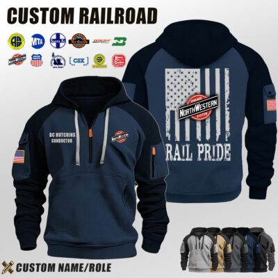 Custom US Railroad Halfzip Hoodie 7