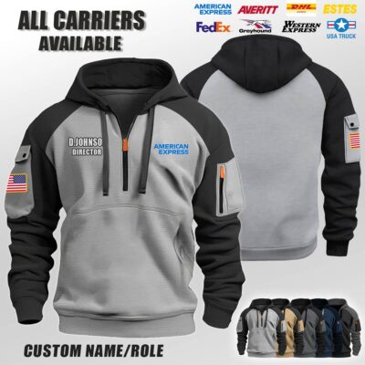 Custom US Transport Halfzip Hoodie 1