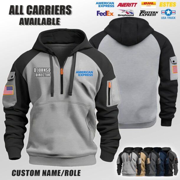 Custom US Transport Halfzip Hoodie 1