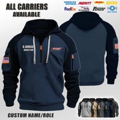 Custom US Transport Halfzip Hoodie 6