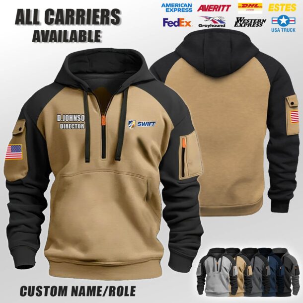 Custom US Transport Halfzip Hoodie 9