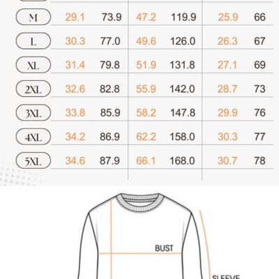 Web AOP Ugly Sweater Sizechart PRINTBASE