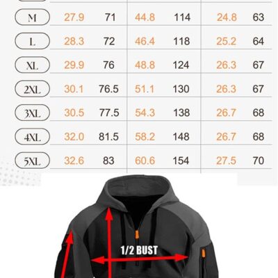 Web Halfzip Hoodie Sizechart 1