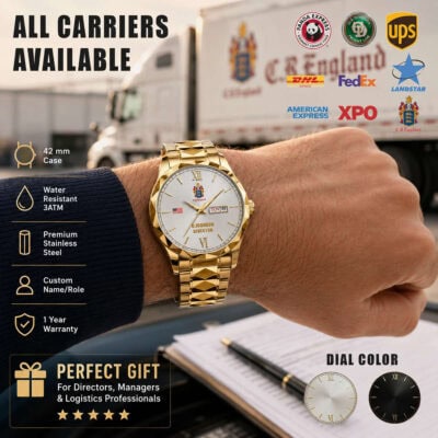 Luxury gold watch with custom logo, perfect gift for professionals.