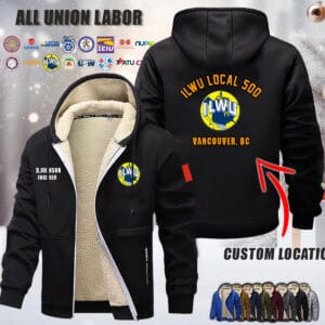 Cusotm CA Union Labor Location Fleece Zip Hoodie 1