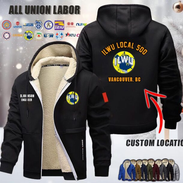Cusotm CA Union Labor Location Fleece Zip Hoodie 1