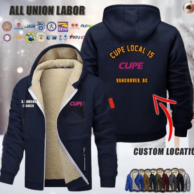 Cusotm CA Union Labor Location Fleece Zip Hoodie 3
