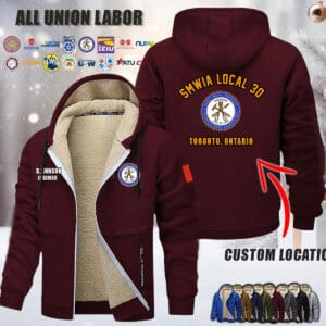 Cusotm CA Union Labor Location Fleece Zip Hoodie 4
