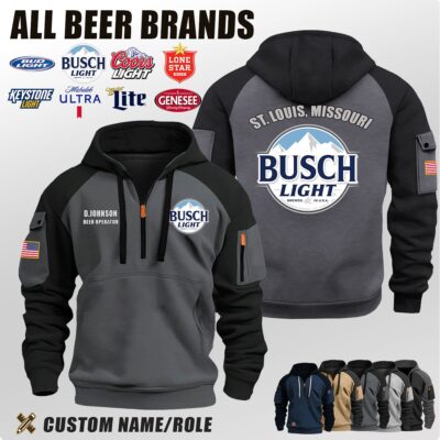 Custom ALL Beer Brands Location Halfzip Hoodie 4