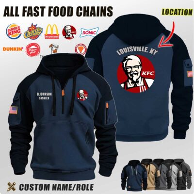 Custom All Fast Food Chains Location Halfzip Hoodie 3