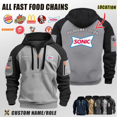 Custom All Fast Food Chains Location Halfzip Hoodie 5