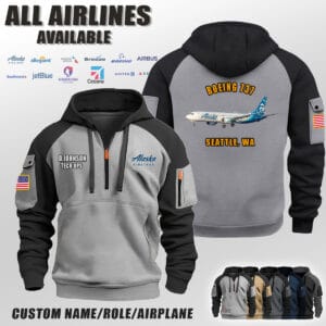 Custom US Airlines V03 Halfzip Hoodie 2