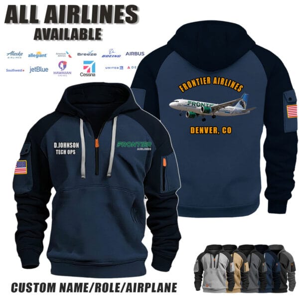 Custom US Airlines V03 Halfzip Hoodie 4