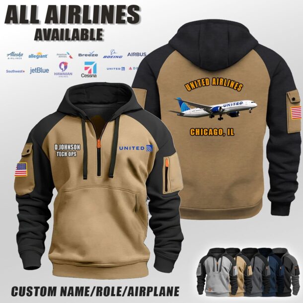 Custom US Airlines V03 Halfzip Hoodie 5