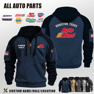 Custom US Auto Parts Location Halfzip Hoodie 3
