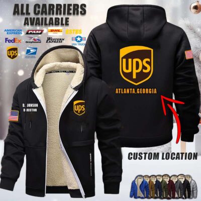 Custom US Carrier Location Fleece Zip Hoodie 1 1