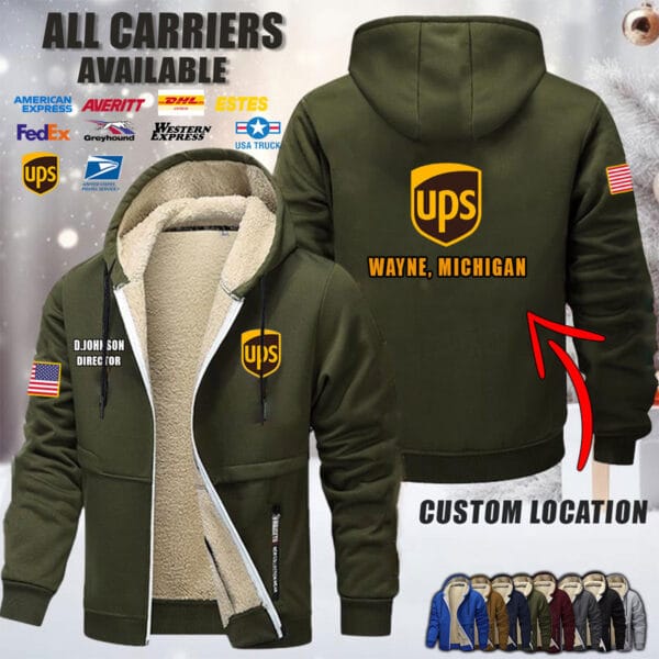 Custom US Carrier Location Fleece Zip Hoodie 1