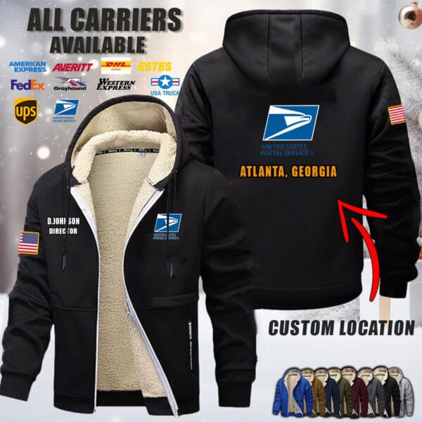 Custom US Carrier Location Fleece Zip Hoodie 2