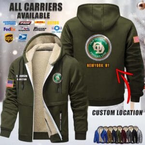 Custom US Carrier Location Fleece Zip Hoodie 3 1