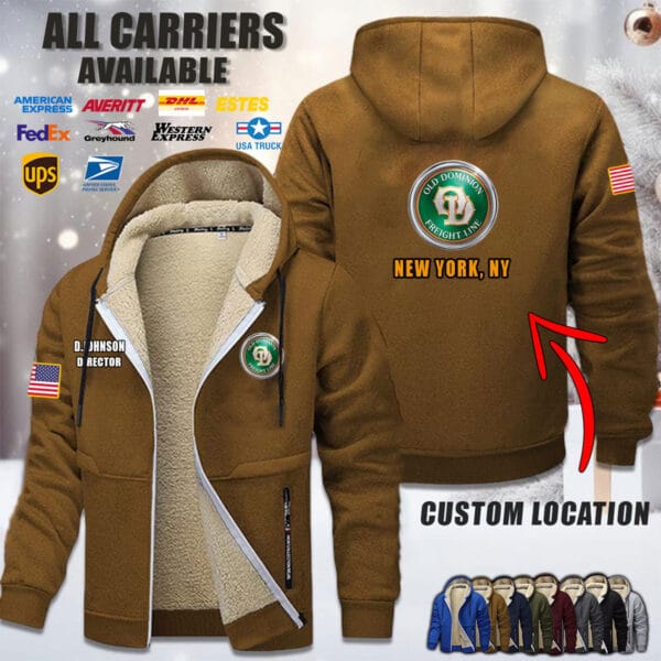 Custom US Carrier Location Fleece Zip Hoodie 3