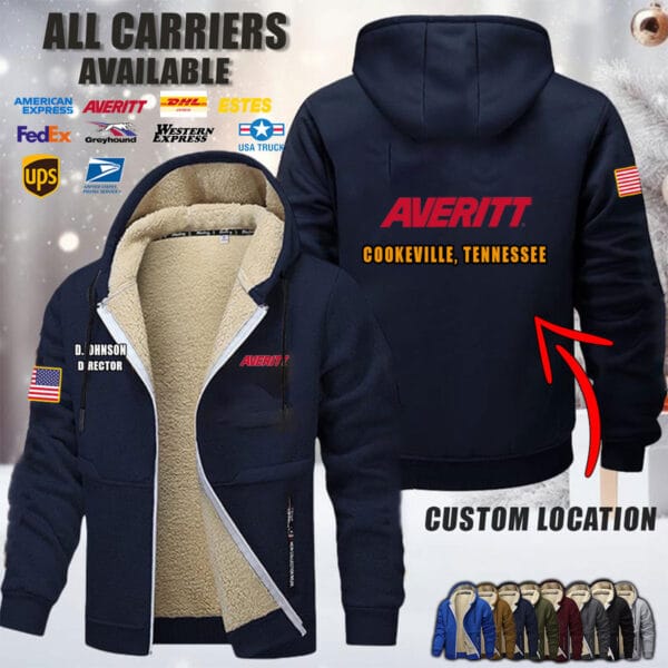 Custom US Carrier Location Fleece Zip Hoodie 5
