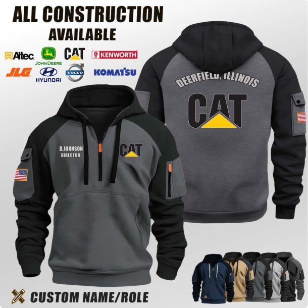 Custom US Construction Location Halfzip Hoodie 1