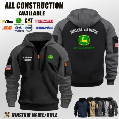 Custom US Construction Location Halfzip Hoodie 2 1