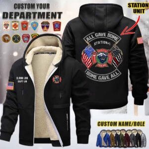 Custom US FIrefighter All Gave Some Some Gave All Fleece Zip Hoodie 1 1