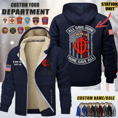Custom US FIrefighter N1 All Gave Some Fleece Zip Hoodie 2
