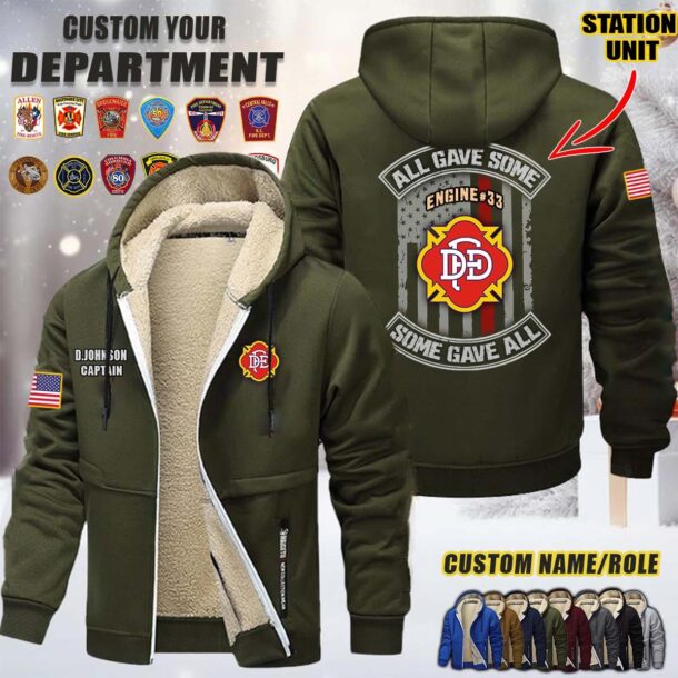 Custom US FIrefighter N1 All Gave Some Fleece Zip Hoodie 5