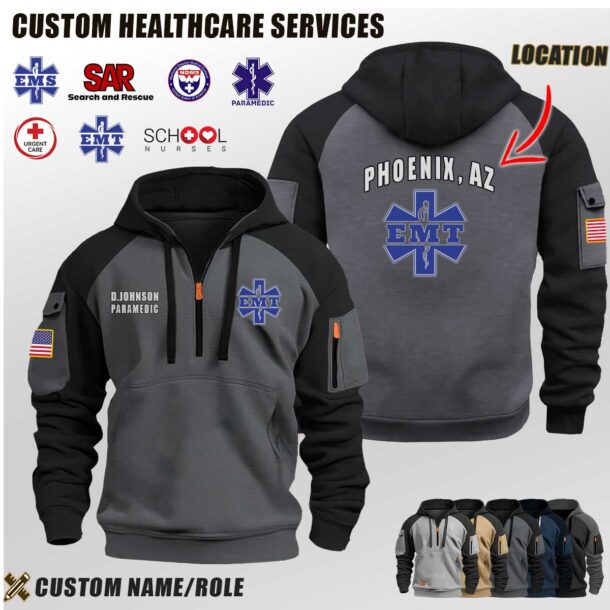 Custom US Healthcare Services Location Halfzip Hoodie 1 1