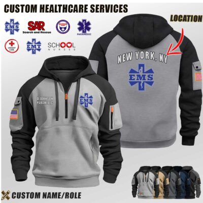 Custom US Healthcare Services Location Halfzip Hoodie 2