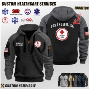 Custom US Healthcare Services Location Halfzip Hoodie 3 1