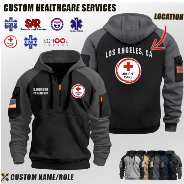 Custom US Healthcare Services Location Halfzip Hoodie 3 1