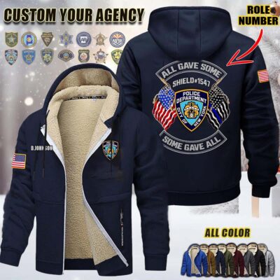 Custom US Law Enforcement All Gave Some Some Gave All Fleece Zip Hoodie 1 1