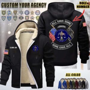 Custom US Law Enforcement All Gave Some Some Gave All Fleece Zip Hoodie 3 1