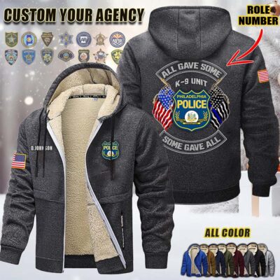 Custom US Law Enforcement All Gave Some Some Gave All Fleece Zip Hoodie 5 1