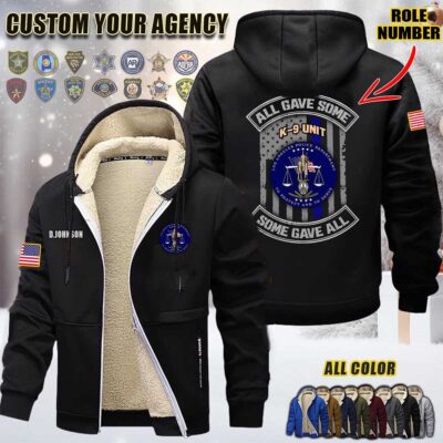 Custom US Law Enforcement N1 All Gave Some Fleece Zip Hoodie 2 Copy