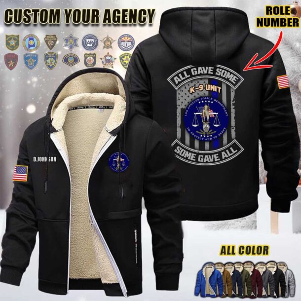 Custom US Law Enforcement N1 All Gave Some Fleece Zip Hoodie 2 Copy