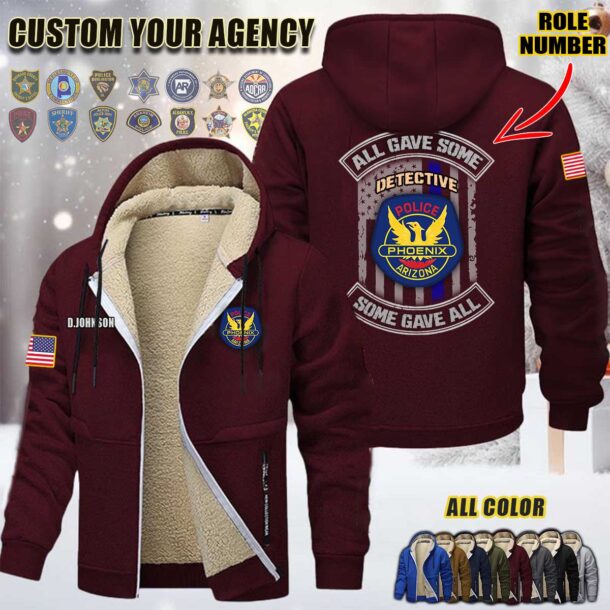 Custom US Law Enforcement N1 All Gave Some Fleece Zip Hoodie 5 Copy