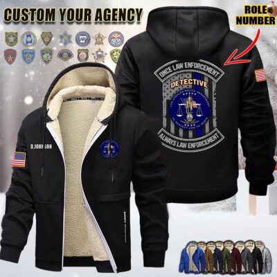 Custom US Law Enforcement N2 Once Law Enforcement Fleece Zip Hoodie 2