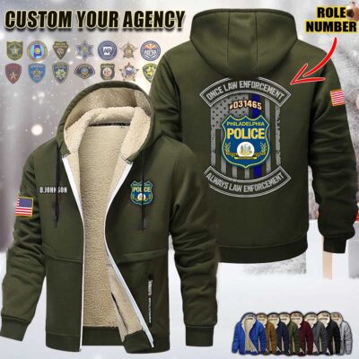 Custom US Law Enforcement N2 Once Law Enforcement Fleece Zip Hoodie 3