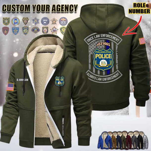 Custom US Law Enforcement N2 Once Law Enforcement Fleece Zip Hoodie 3