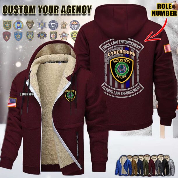 Custom US Law Enforcement N2 Once Law Enforcement Fleece Zip Hoodie 4