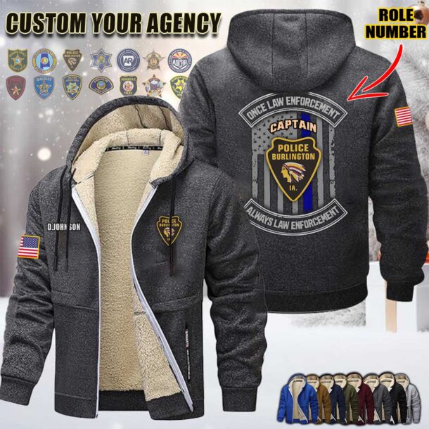 Custom US Law Enforcement N2 Once Law Enforcement Fleece Zip Hoodie 7