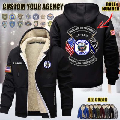 Custom US Law Enforcement V2 Once Law Enforcement Fleece Zip Hoodie 2 1