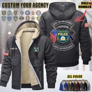 Custom US Law Enforcement V2 Once Law Enforcement Fleece Zip Hoodie 4 1