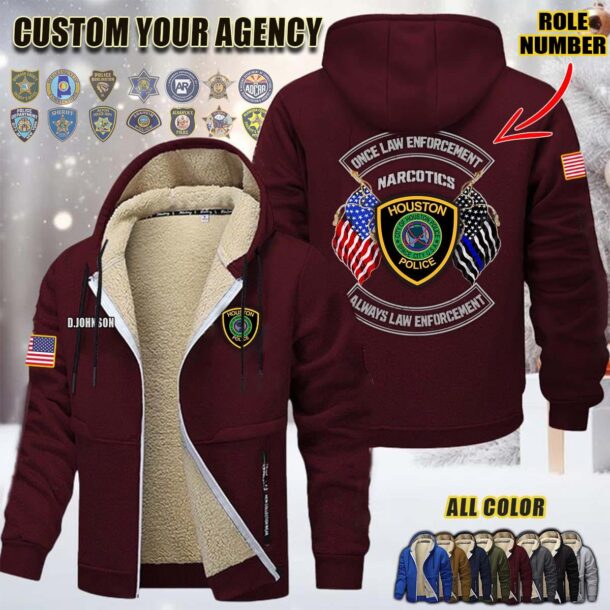 Custom US Law Enforcement V2 Once Law Enforcement Fleece Zip Hoodie 5 1
