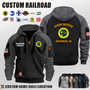 Custom US Railroad Location Halfzip Hoodie 1