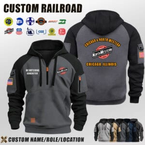 Custom US Railroad Location Halfzip Hoodie 4